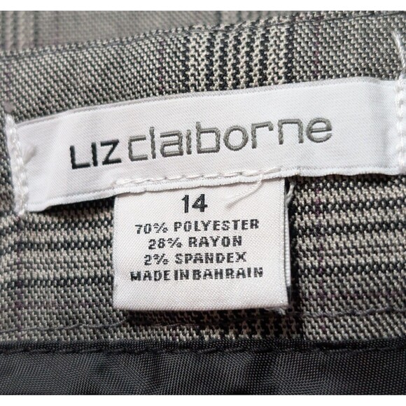 NWT Liz Claiborne Size 14 Emma Ankle Pants Stretch Plaid Classic Dress Career - Picture 7 of 11